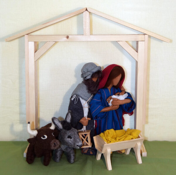 ABF Biblische Erzählfiguren Set Heilige Familie: Josef, Maria und Jesuskind mit Krippe – Bild 9